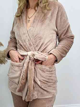 Домашній костюм з халатом "Nelly" оптом | Батал Бежевий, 54-56 Київ