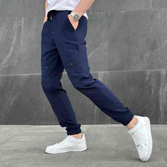 Чоловічі штани джогери з кишенями сині Pobedov Vershyna Київ