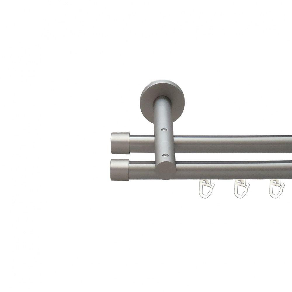 Карниз Orvit Заглушка металевий дворядний реверсивний профільна труба  Сатин 19\19 мм 200 см (6300823) Львів - фото 1