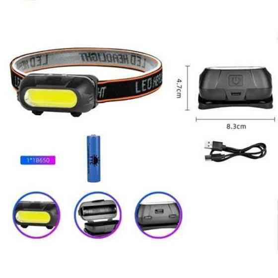 Led ліхтар на голову KX-213-COB, Тактичний налобний ліхтар на акумуляторі, Ліхтарик побутовий налобний FJ-36 Львів