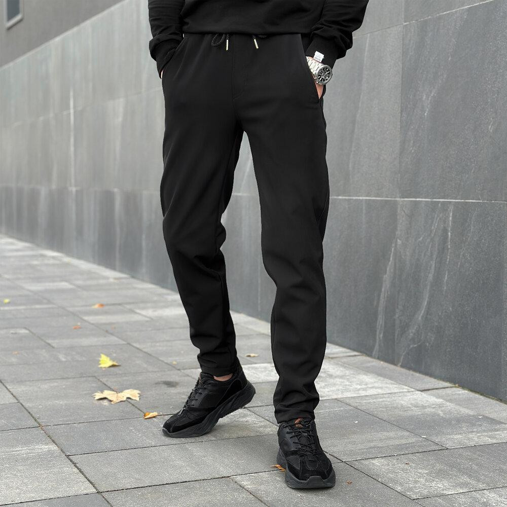 Чоловічі чорні штани демісезонні із софтшелу Pobedov Point Київ - фото 8