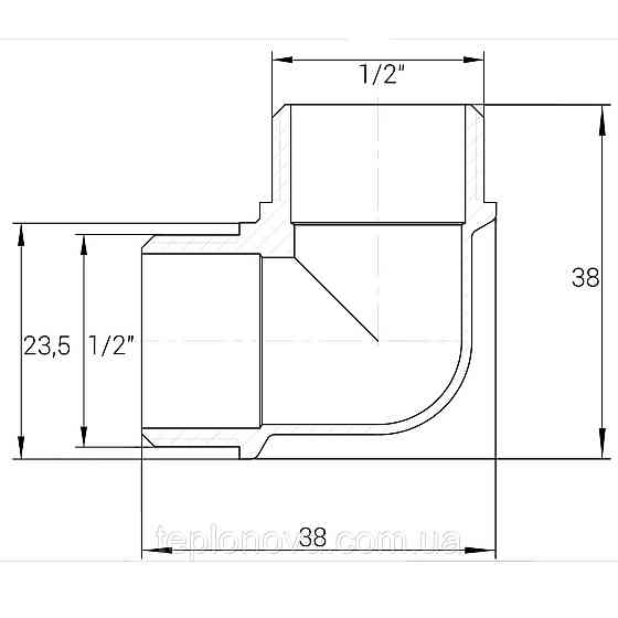Уголк 1/2″НН никелированный NL332S OPTIMUM Черновцы