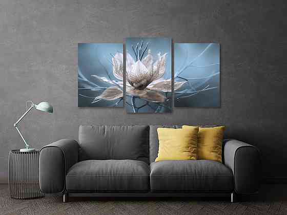 Модульна картина у вітальню/ спальню Біла квітка Art-519_3 100x150 см Київ