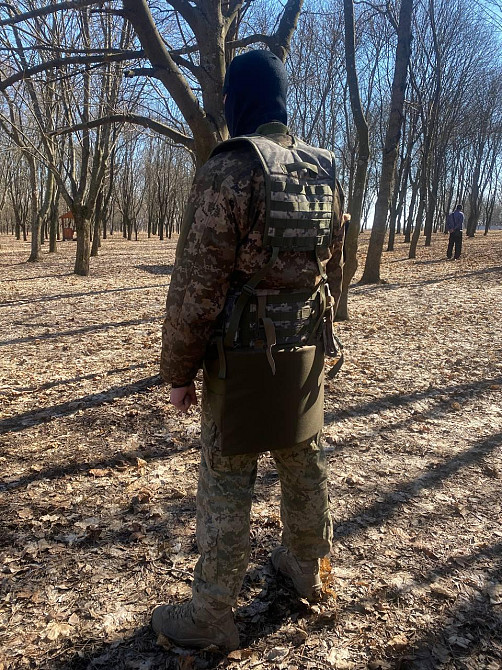 Тактичний каремат для сидіння з кріпленням на пояс швидкознімний 45×34, поджопник, сидіння Днепр - изображение 8