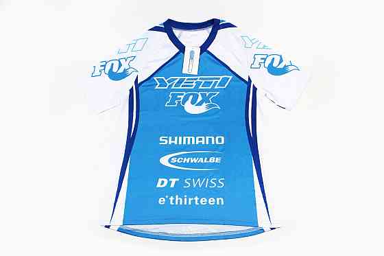 Футболка (Джерсі) чоловіча M-(Polyester 100%), короткі рукави, вільний крій, біло-синя, НЕ оригінал Киев