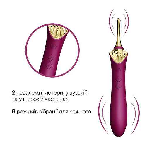 Вагинально-клиторальный вибратор Zalo — Bess Velvet Purple, мультифункциональный с насадками Sex Aura Киев
