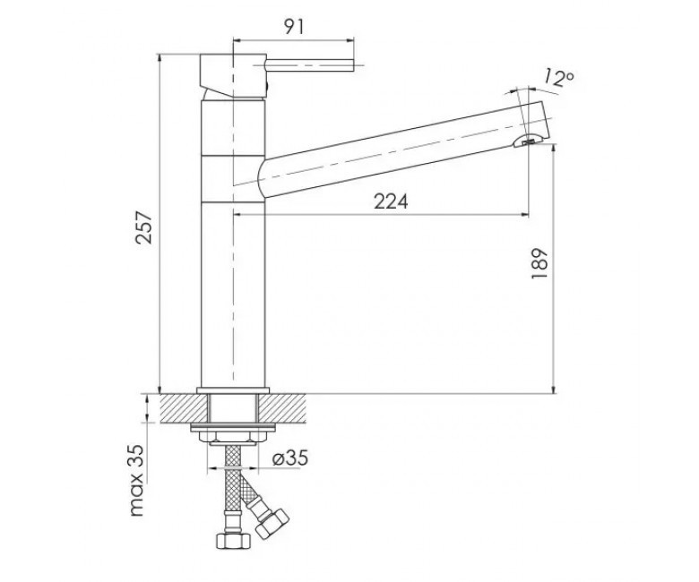 Змішувач для кухні IMPRESE ARGO-S сатін f03409016AS Київ - фото 2