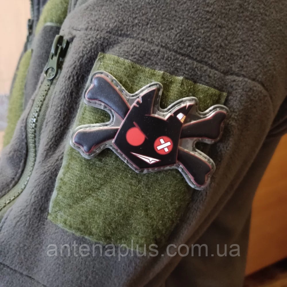 Чортеня з кістками чорний патч / шеврон Київ