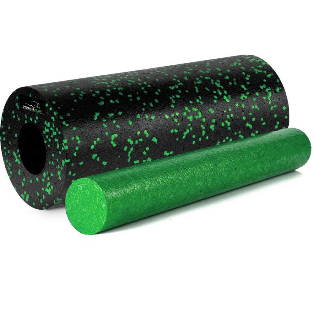 Масажний набір PowerPlay PP_4015 EPP Foam Roller Set 4in1 (2-ва роли + 2-ва м'ячі) Чорно-зелений Кам'янське - фото 2