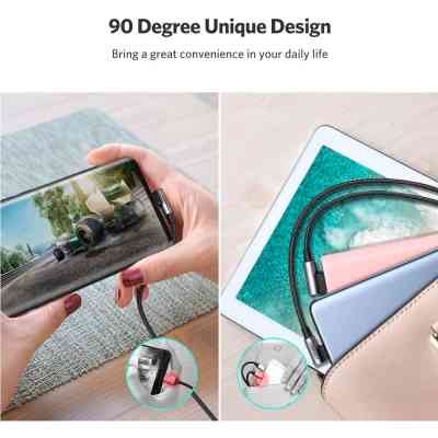 Дата кабель USB 2.0 AM to USB-C 3.0m 3A 90° corner US176 black Ugreen (70875) Вінниця