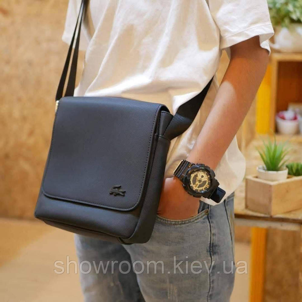 Мужская сумка Lacoste (2027) черная Киев - изображение 9