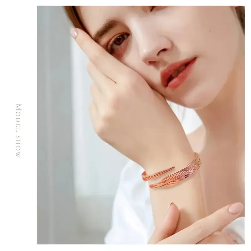 Медный браслет «Перо» — женский, регулируемый, медь 99,9% Киев - изображение 6