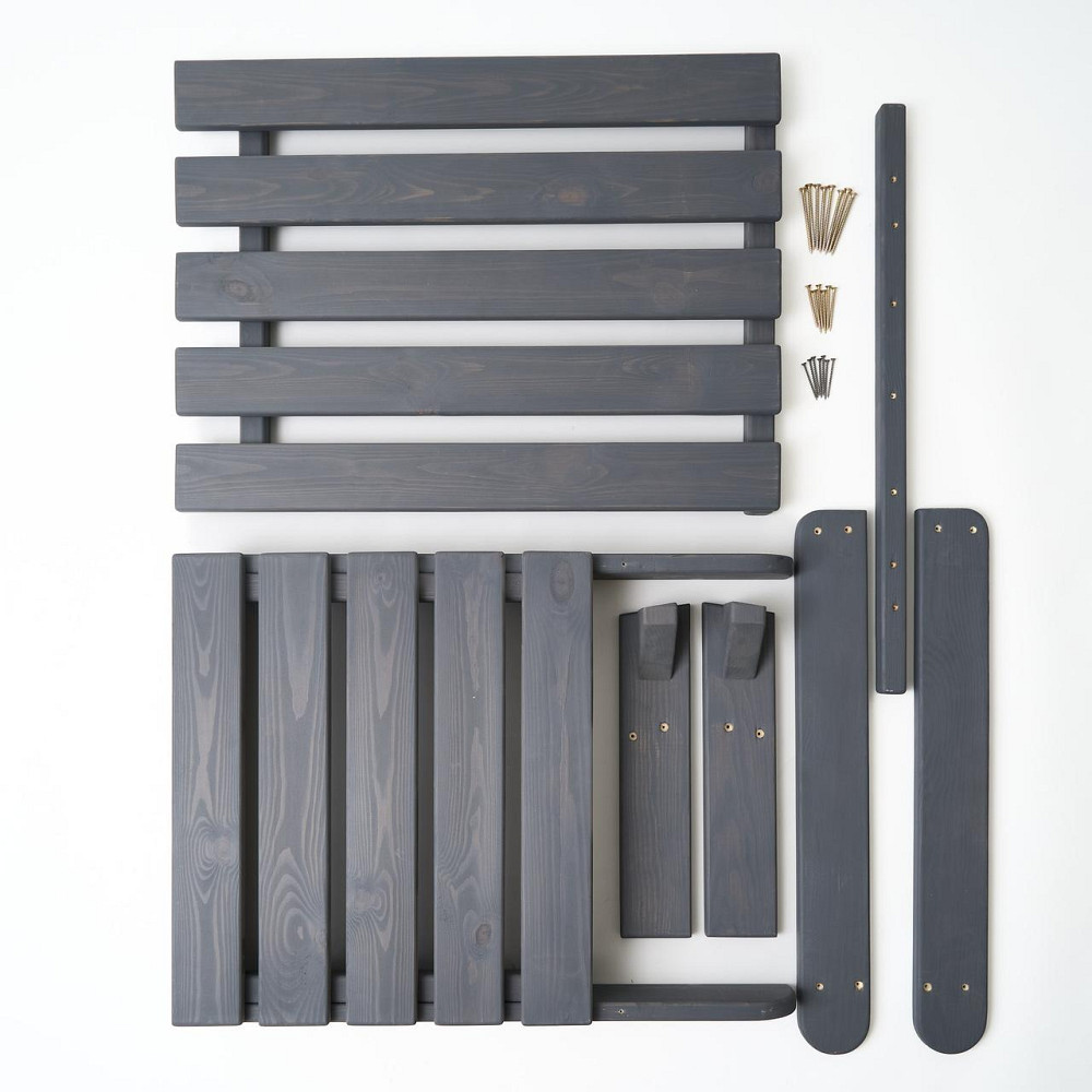 Кресло дачное деревянное складное шезлонг для зоны отдыха дома, дачи, сада, веранды из сосны, цвет графит Каменец-Подольский - изображение 9