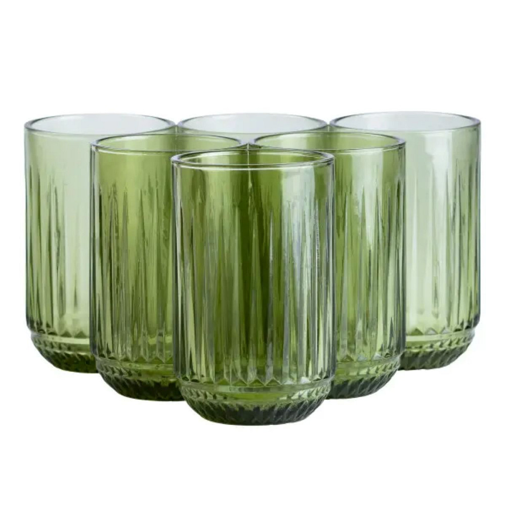 TS Kitchen Набір склянок 6 штук 450 мл скляні зелений Киев - изображение 3