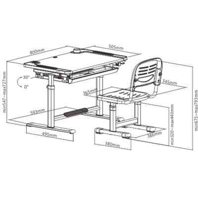 Парта со стулом Cubby Lupin Blue Винница