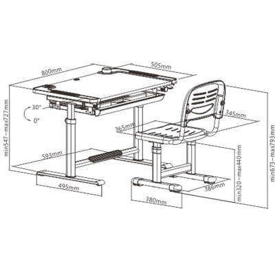 Парта со стулом Cubby Lupin Blue Винница - изображение 6