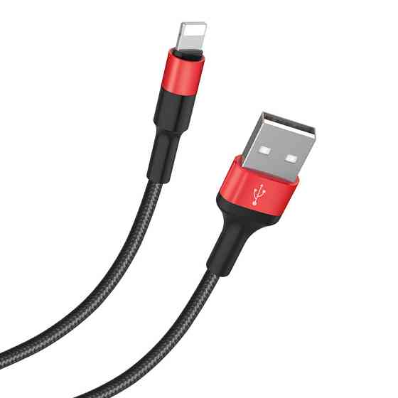 Кабель HOCO X26 USB - Lightning 1м, черно-красный Киев
