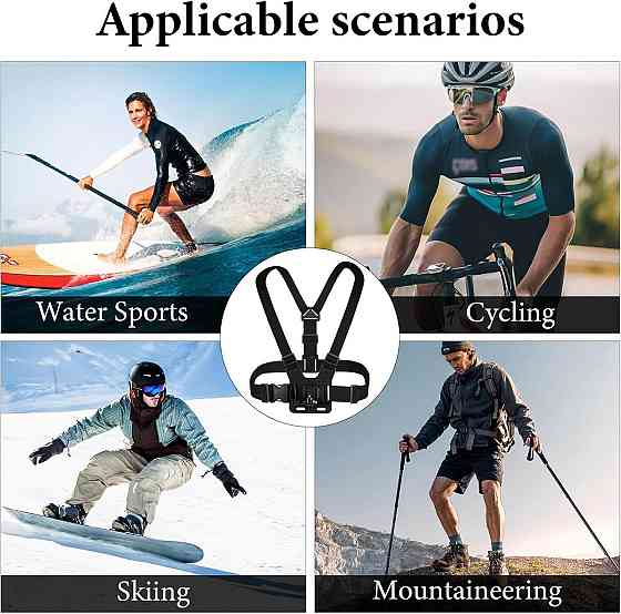 Нагрудный крепеж для экшн-камеры для DJI Osmo, Insta360, GoPro Hero, Pocket 3, ремень регулируемый держатель Киев