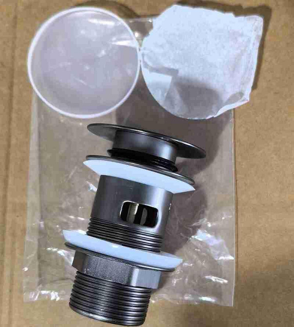 Донний клапан для раковини з переливом Zerix BV-09 GRAY 1 1/4