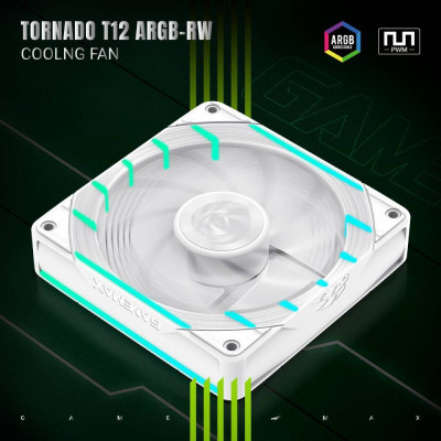 Кулер до корпусу Gamemax Tornado T12 ARGB-RW Вінниця - фото 7