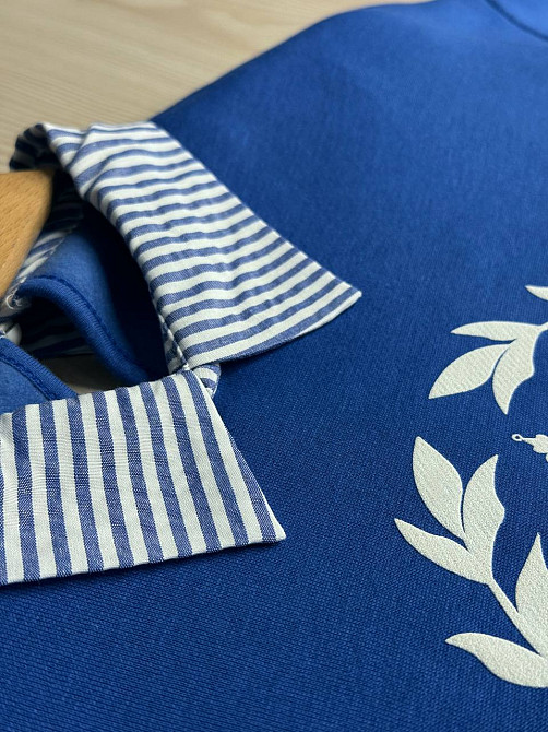 Світшот жіночий OLIVIA 2473 утеплений на флісі з коміром та принтом, синій, one size Київ - фото 18