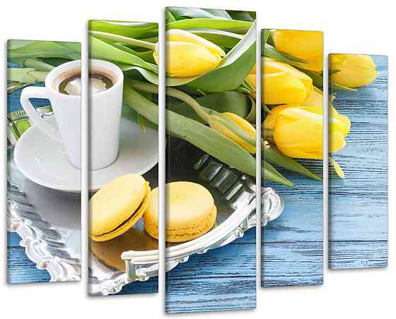 Модульная картина Желтые Тюльпаны Art-335_5 ( 80х118см ) 99x140 см Киев