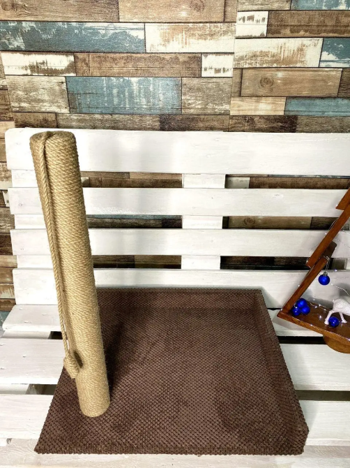 Кігтеточка лежанка для кішок підлогова кутова з канатом 63×55×45 см Київ - фото 4