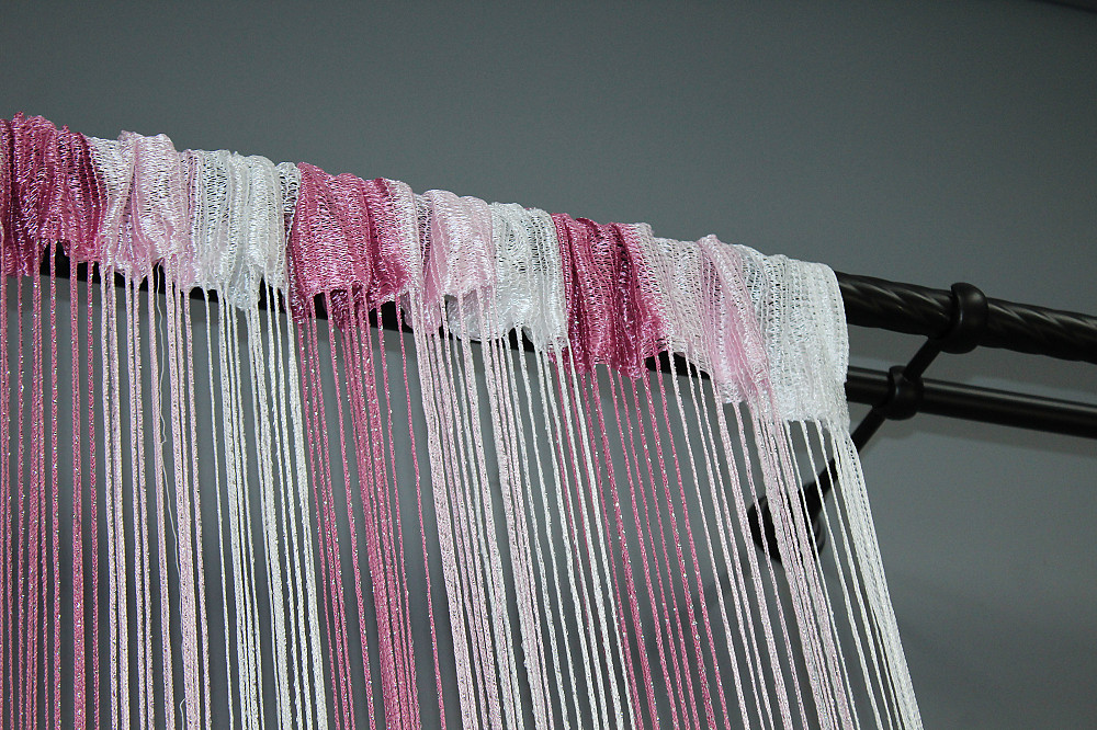 Шторы-нити с люрексом Малиновый с белым 300х300см 1 шт (61-037) Киев - изображение 8