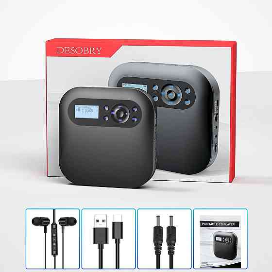 Портативный CD-проигрыватель DESOBRY Bluetooth AUX ЖК-дисплей встроенные динамики Днепр