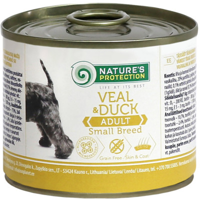 Консервы для собак Nature's Protection Adult small breed Veal&Duck 400 г (KIK45096) Винница - изображение 1