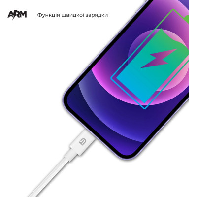 Дата кабель USB 2.0 AM to Lightning 1.2m AMD818L white Armorstandart (ARM64302) Винница - изображение 4