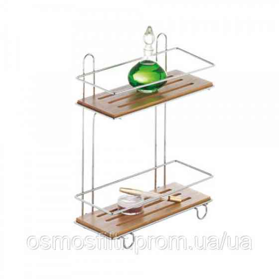 Полка Axentia Боня двухярусная хром сталь бамбук 26.5x13x34 см (282091) Киев
