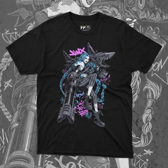 Футболка для подростка мальчика с принтом Arcane Jinx 2 Размер 160 Anime10843 Днепр