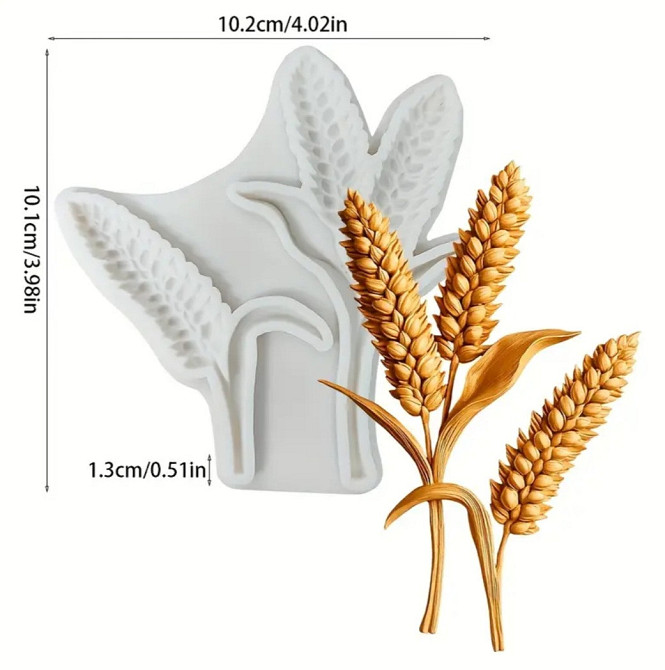 Молд силиконовый Пшеница 101 на 102 мм белый Киев - изображение 2