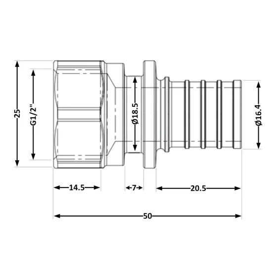 Переходних под натяжную гильзу Icma №1033 d16х2,2-1/2