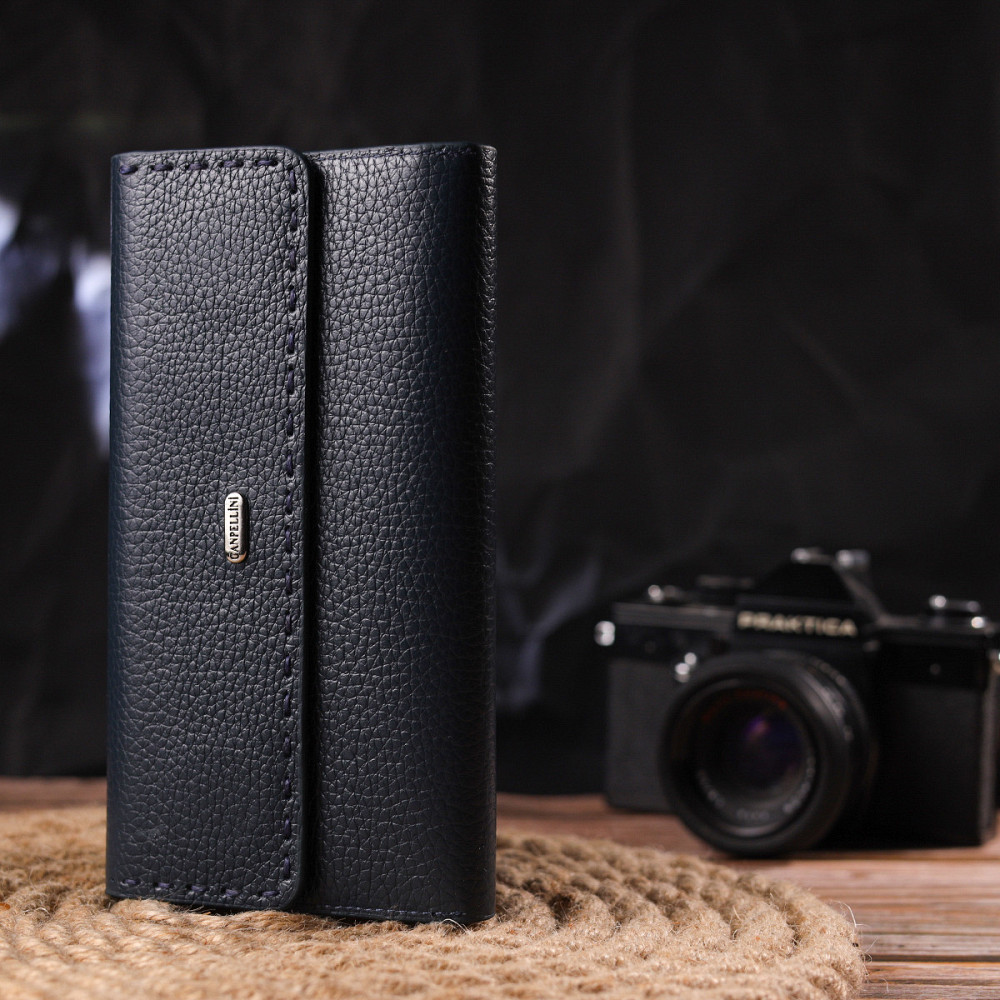 Зручний жіночий гаманець із натуральної шкіри CANPELLINI 21665 Синій Київ - фото 7