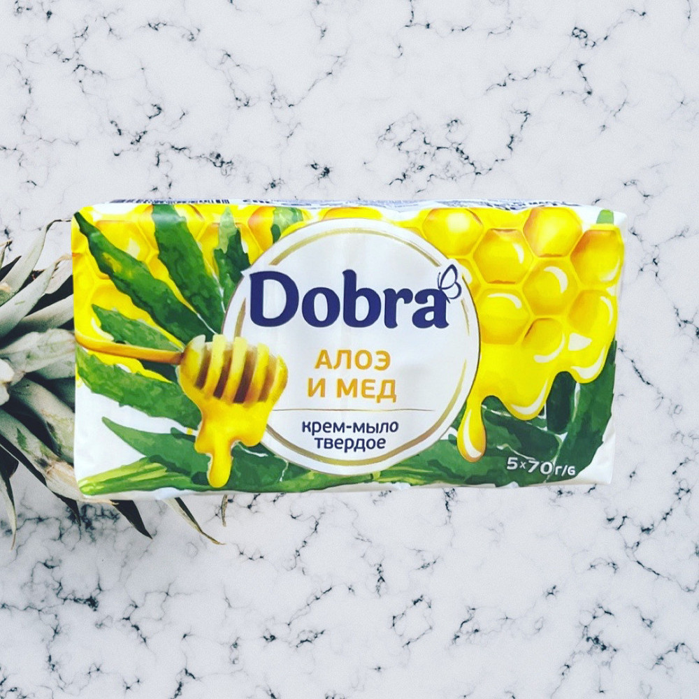 Туалетне крем-мило Dobra "Алоє і мед" (5*70г.) Виноградів - фото 1