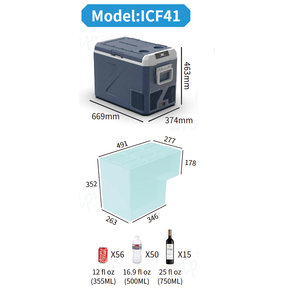 Компресорний автохолодильник Alpicool ICF41 (40 літрів). До -20℃, (12, 24, 220 вольт) Київ - фото 6
