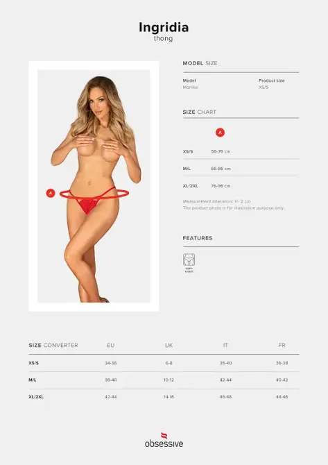 Трусики Obsessive Ingridia crotchless thong XL/2XL Львів - фото 5