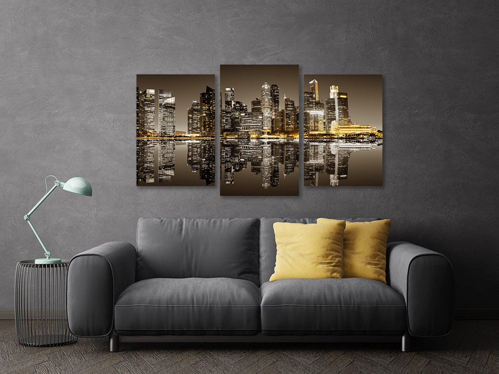 Модульная картина в гостиную / спальню   Місто в ночі Art-726_3 100x150 см Киев - изображение 3