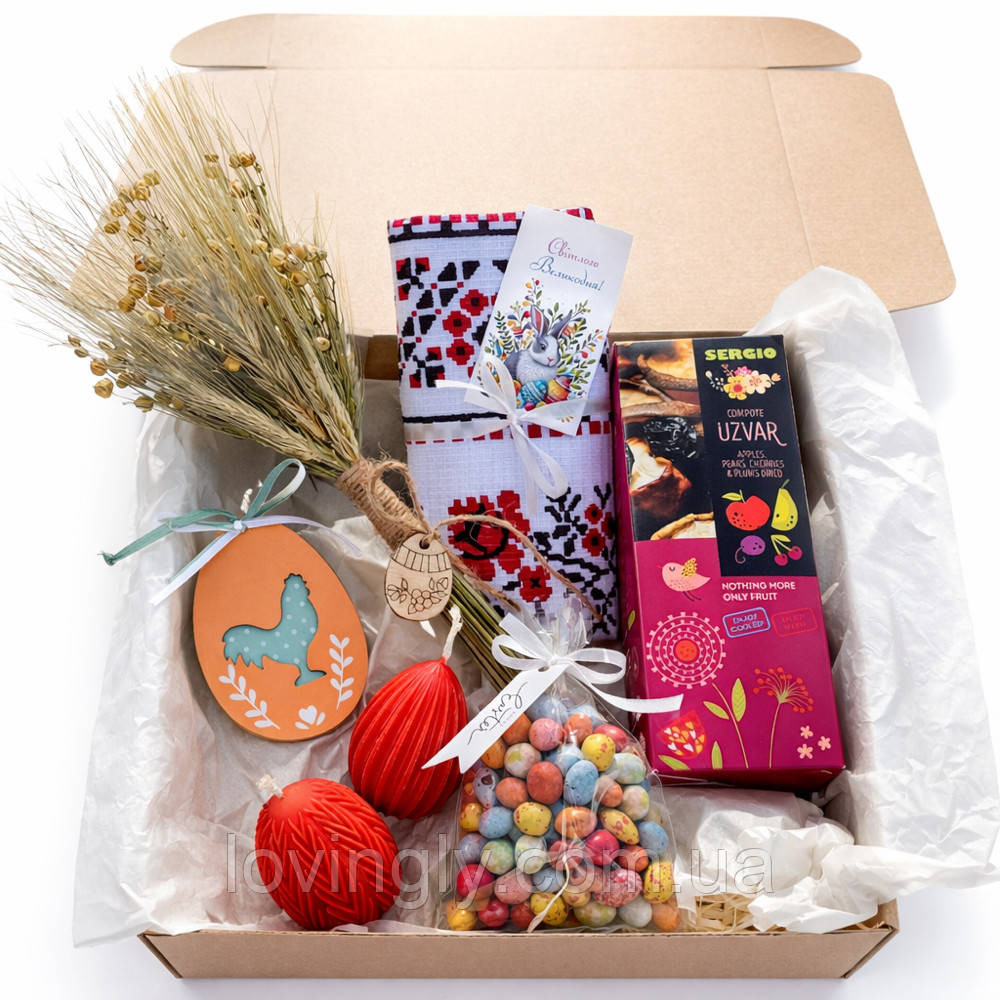 Подарунок на Великдень з доставкою - компактний handmade набір: святковий рушничок, свічки - яйця Ірпінь - фото 5