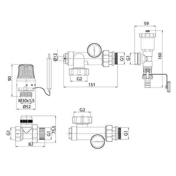 Змішувальний вузол для коллект. з лівим. подеколи. Koer KR.1022L1 - 1"    ( KR2912 ) 36300 Харків