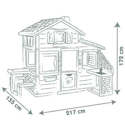 Ігровий будиночок Smoby Life для друзiв з лiтньою кухнею, дверним дзвiнком та столиком, 217х155х172 см (7600810207) Вінниця