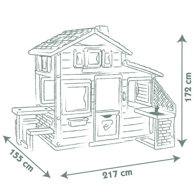 Ігровий будиночок Smoby Life для друзiв з лiтньою кухнею, дверним дзвiнком та столиком, 217х155х172 см (7600810207) Вінниця - фото 2