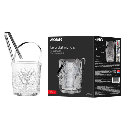 Ведро для льда Ardesto Alba 980мл, скло, прозорий (AR5044) Вінниця - фото 6