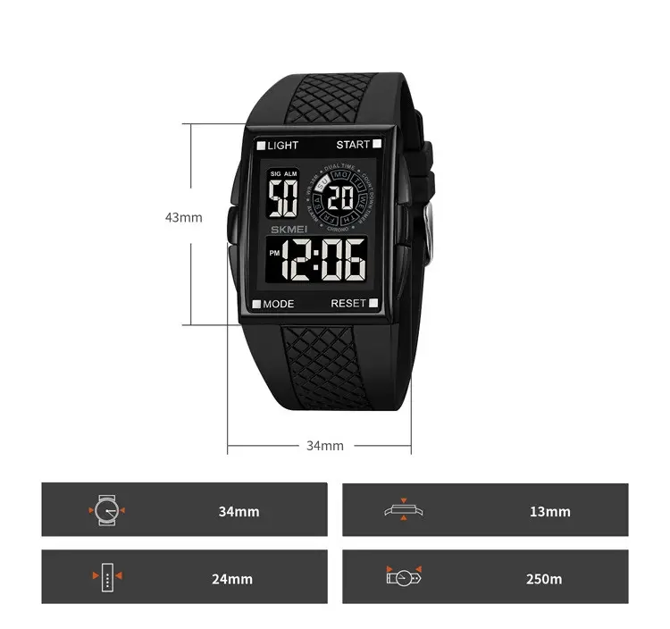 Чоловічий наручний кварцовий годинник Skmei 1967 (Чорний з чорним) Вінниця - фото 9