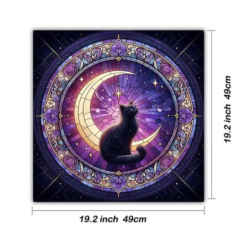 Алтарная скатерть для карт Таро и Рун. Скатерть для гадания 49*49 см. Скатерть с черным котом Киев - изображение 4