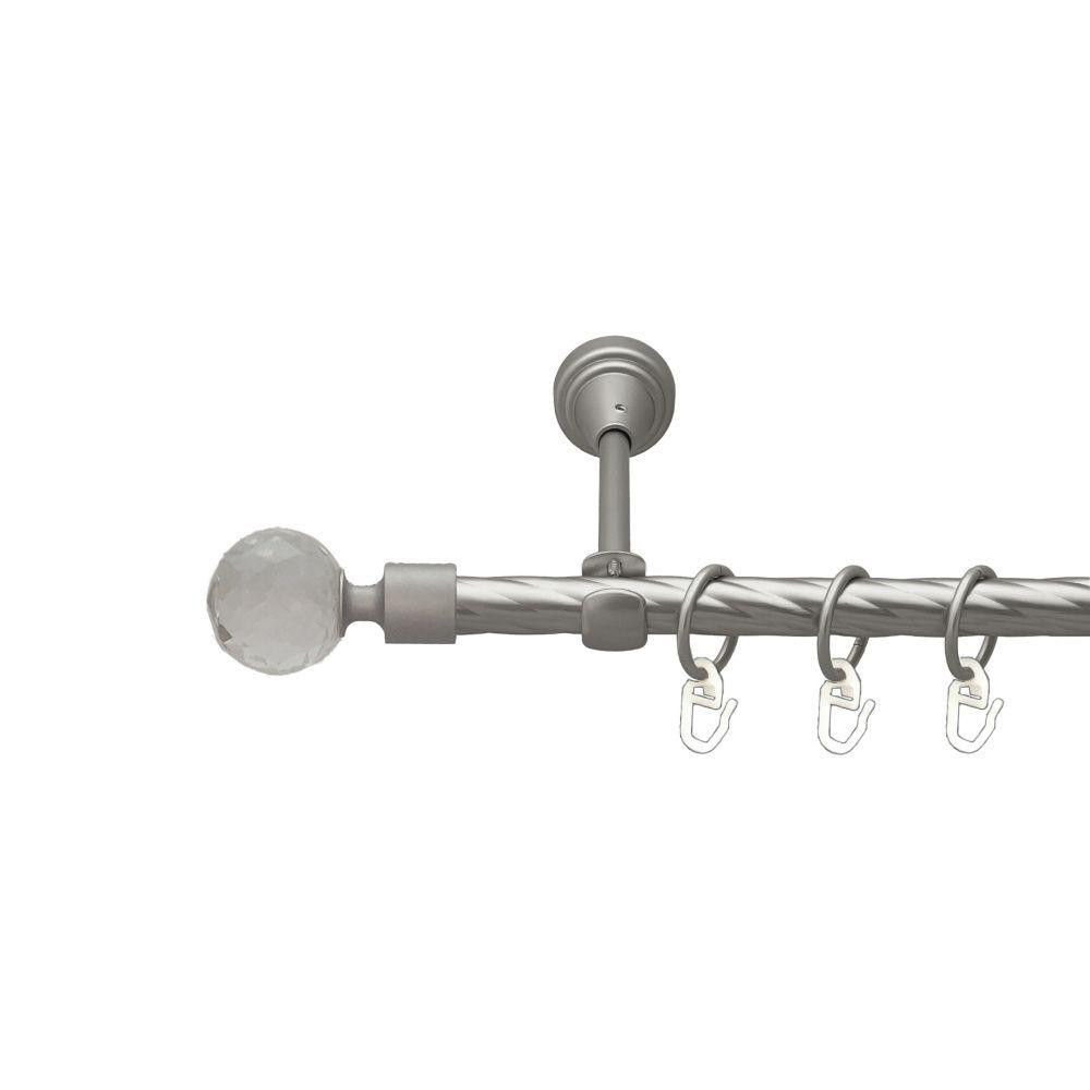 Карниз Orvit Люміера металевий однорядний відкритий скручена труба кільце металеве Сатин 16 мм 240 см Львов - изображение 1