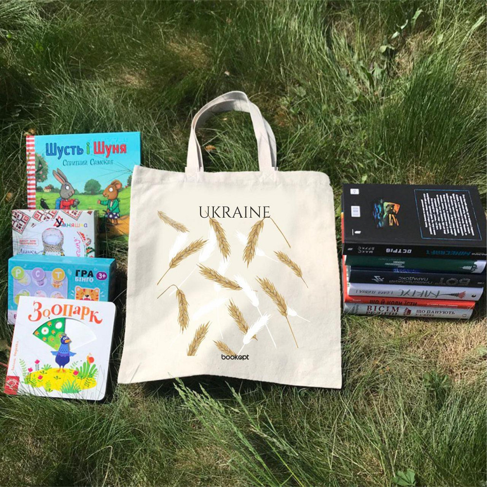 Екошопер BookOpt BK4007 Ukraine (Колоски) бежевий Луцк - изображение 8