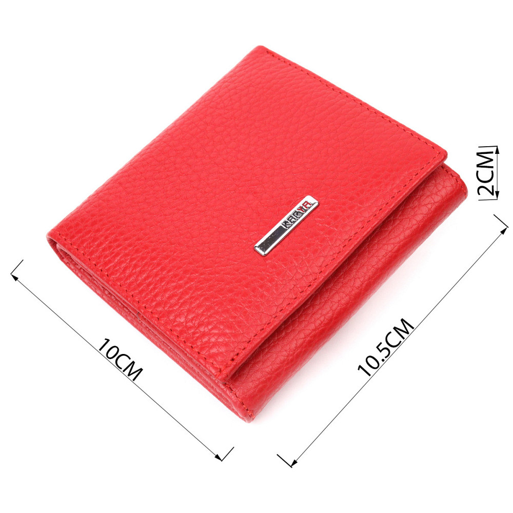 Женский небольшой кошелек с монетницей из натуральной кожи KARYA 21380 Красный Киев - изображение 3